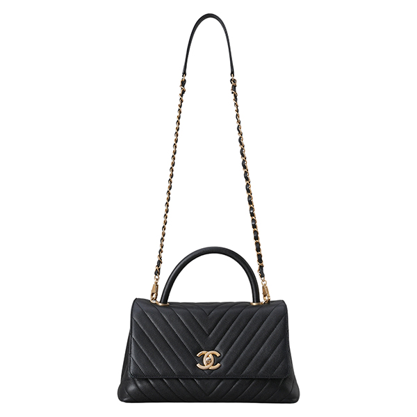 CHANEL(USED)샤넬 쉐브론 코코핸들 미듐