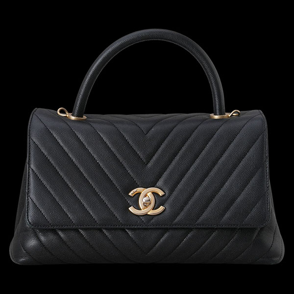 CHANEL(USED)샤넬 쉐브론 코코핸들 미듐