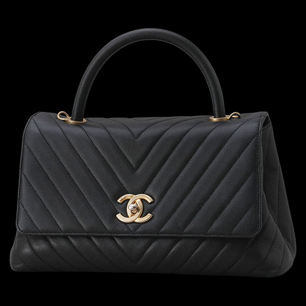 CHANEL(USED)샤넬 쉐브론 코코핸들 미듐