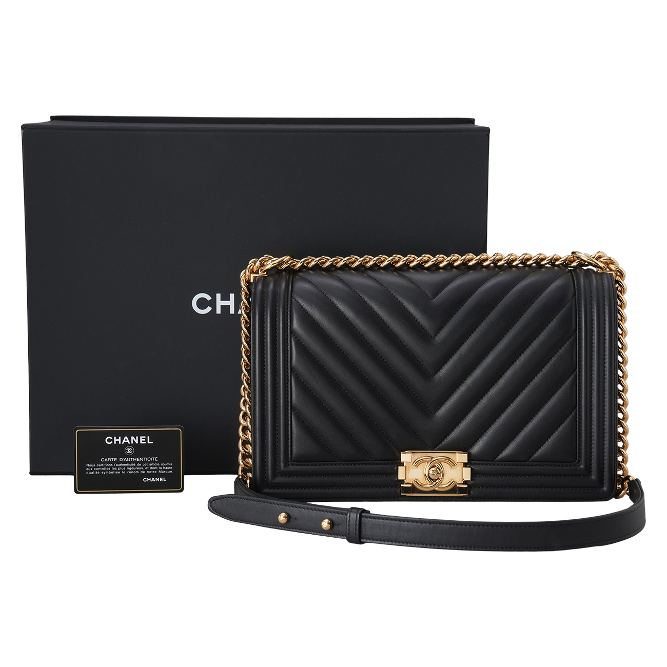 CHANEL(USED)샤넬 A92193 쉐브론 보이샤넬 라지 플랩백