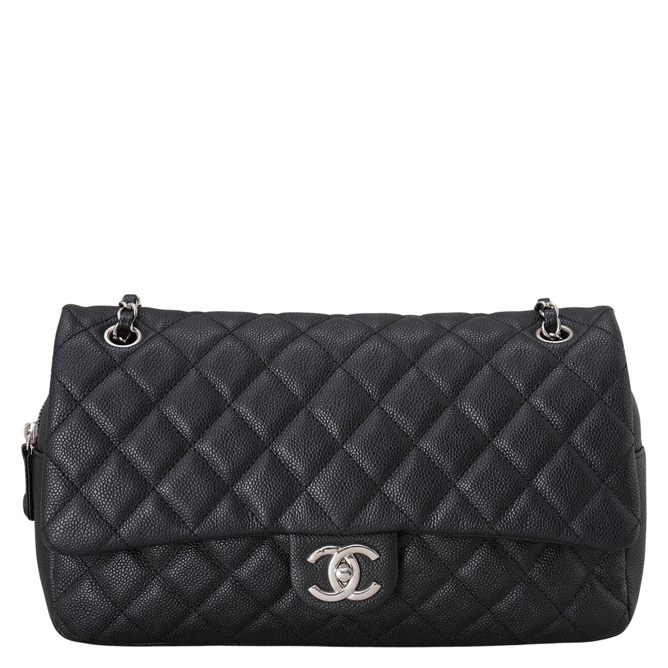 CHANEL(USED)샤넬 시즌 캐비어 지퍼 플랩백