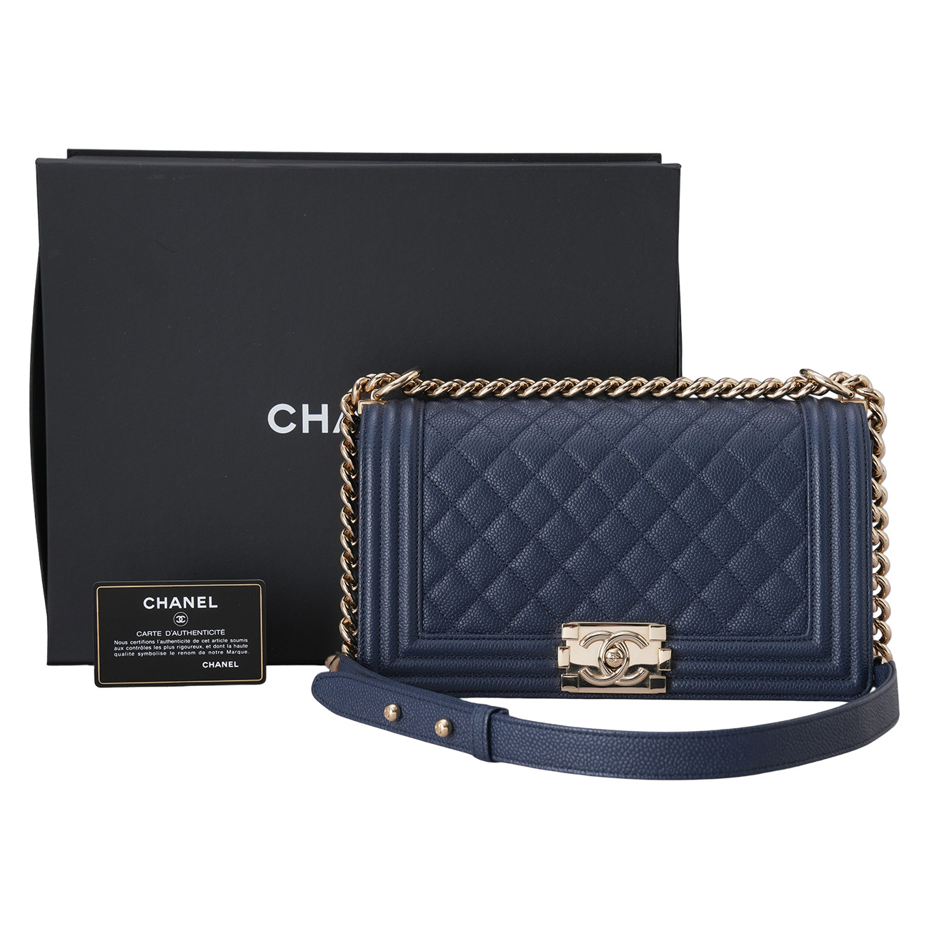 CHANEL(USED)샤넬 캐비어 보이샤넬 미듐 플랩백
