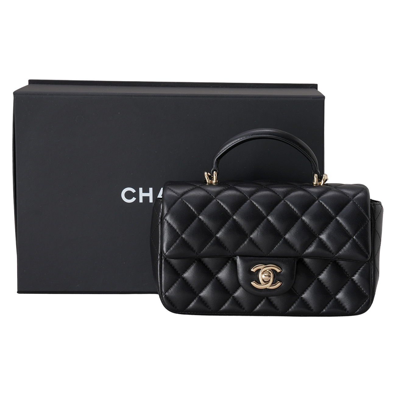 CHANEL(USED)샤넬 램스킨 뉴미니 탑핸들 크로스백