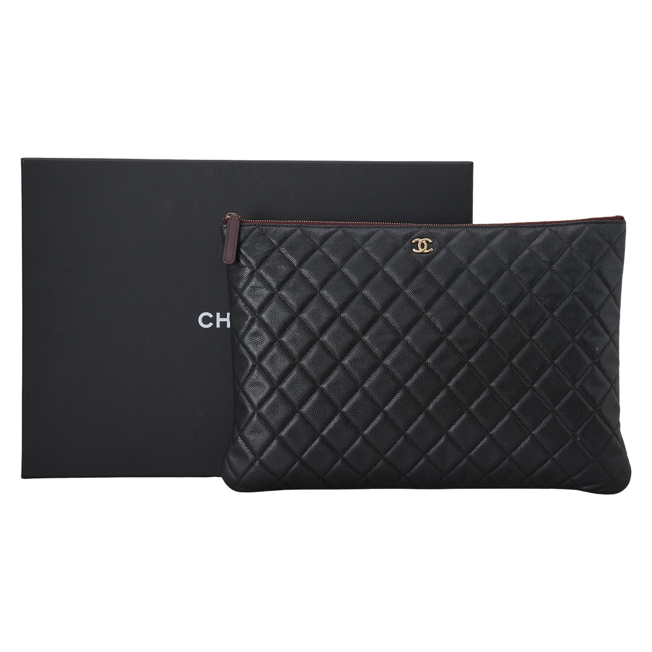 CHANEL(USED)샤넬 A82552 캐비어 클래식 클러치 라지
