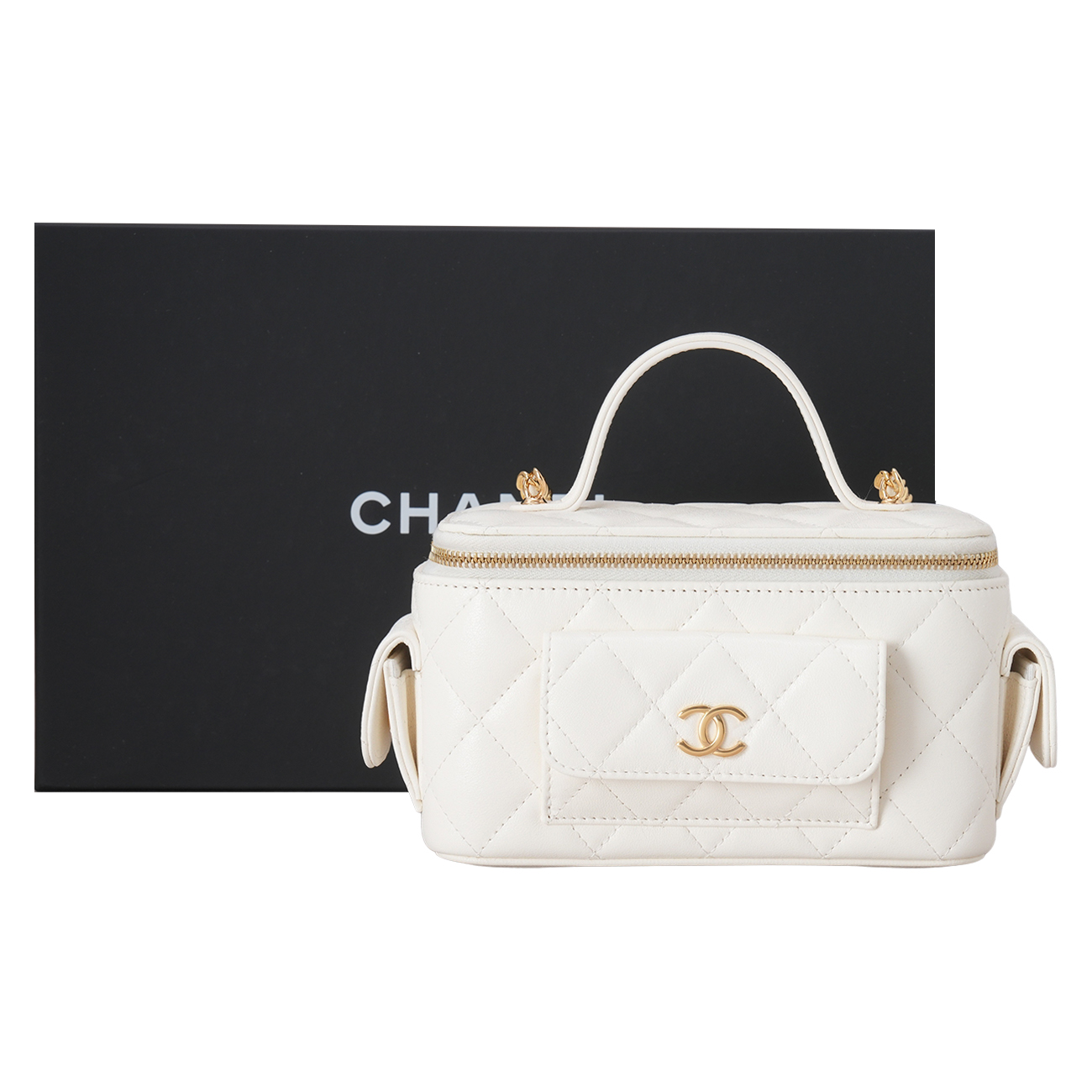 CHANEL(USED)샤넬 시즌 쓰리포켓 탑핸들 베니티