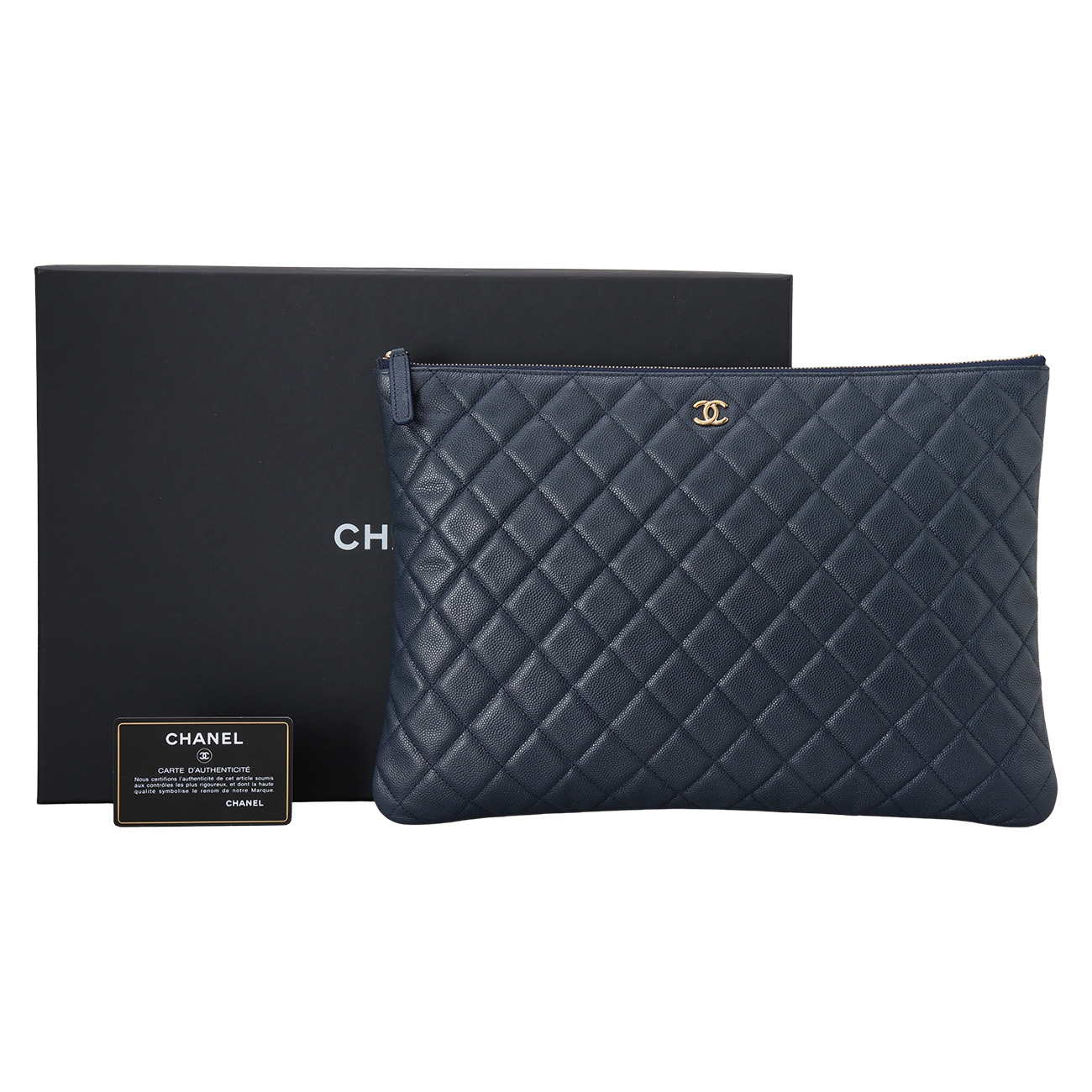 CHANEL(USED)샤넬 캐비어 클래식 클러치 라지