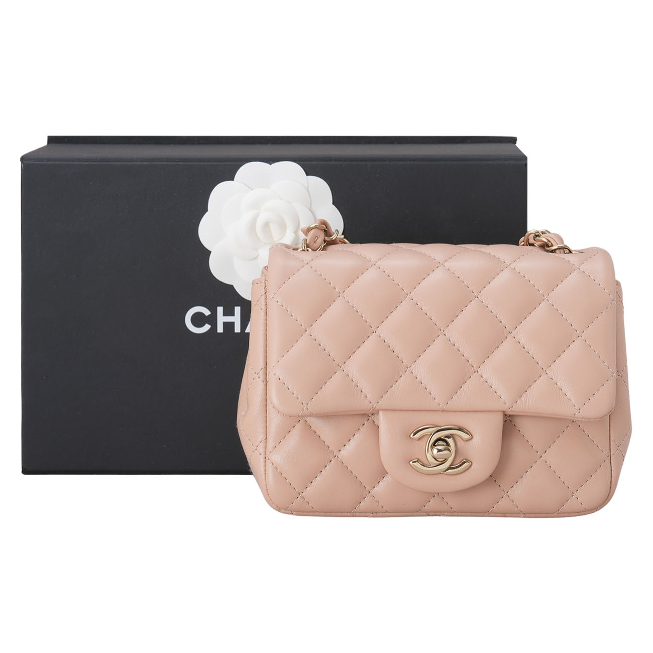 CHANEL(USED)샤넬 램스킨 클래식 쁘띠삭