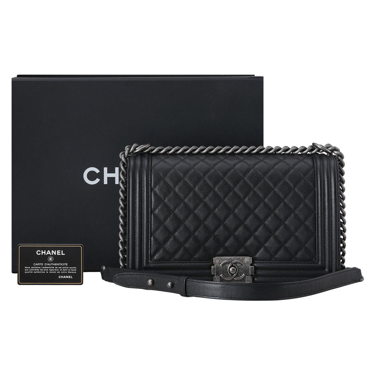 CHANEL(USED)샤넬 캐비어 보이샤넬 뉴미듐 플랩백