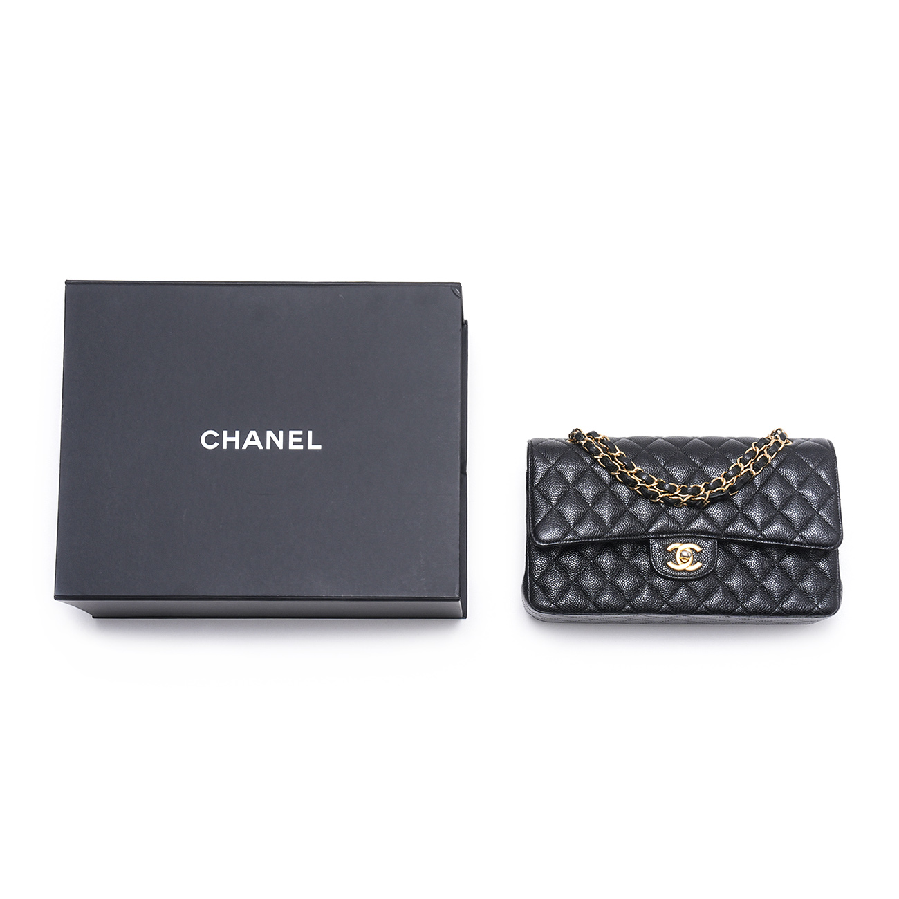 CHANEL(USED)샤넬 캐비어 클래식 미듐 체인 숄더백