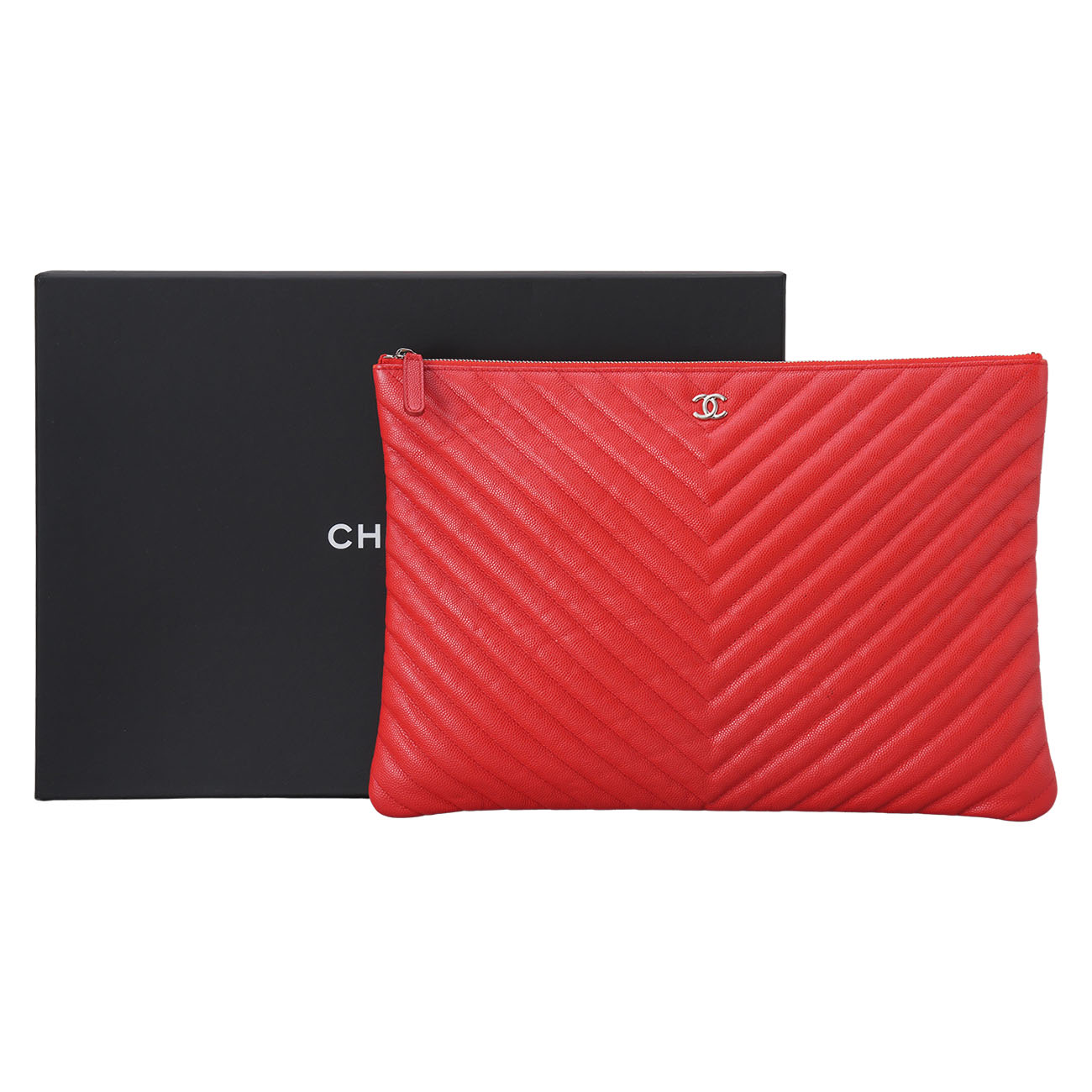 CHANEL(USED)샤넬 쉐브론 클래식 클러치 라지