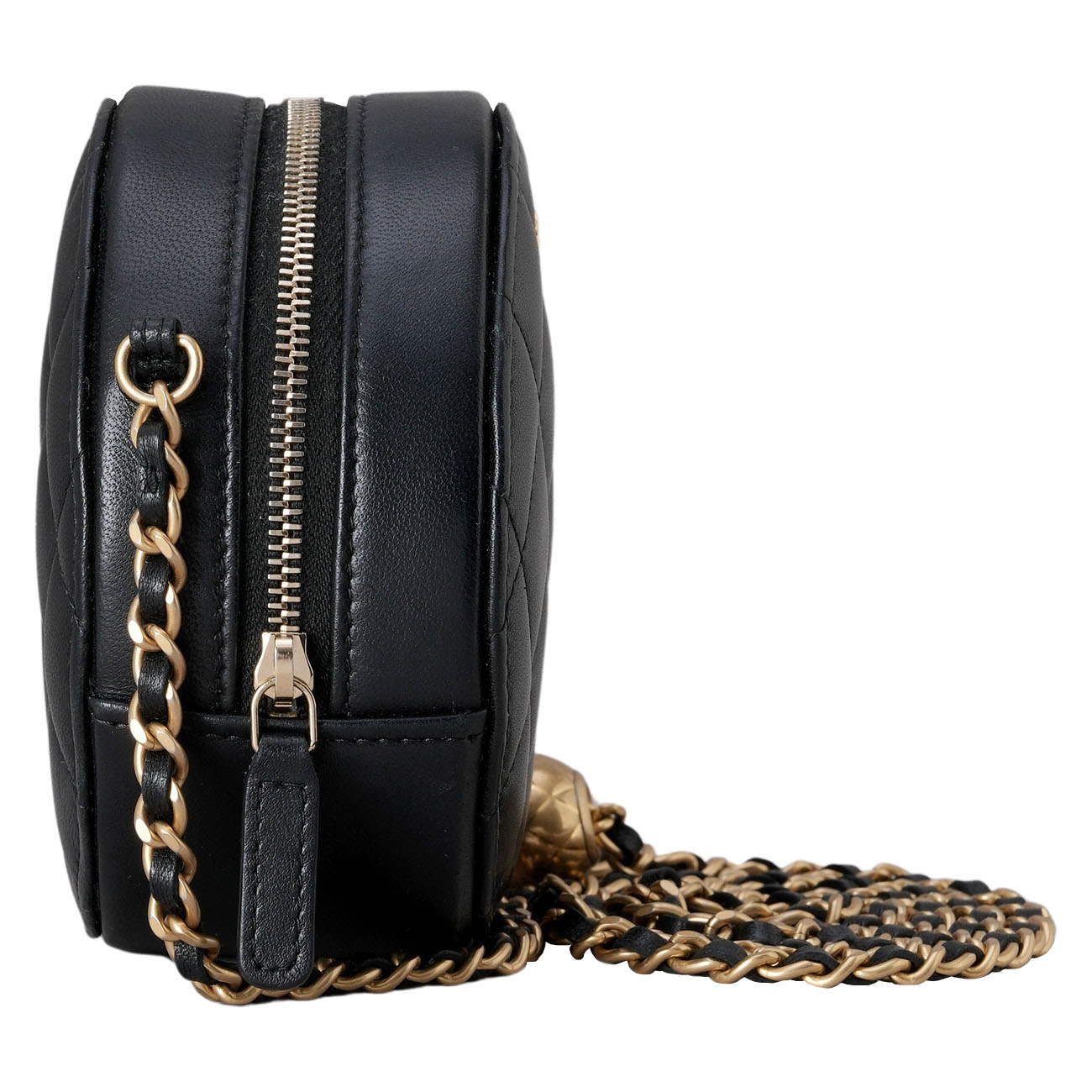 CHANEL(USED)샤넬 램스킨 라운드 골든볼 체인백