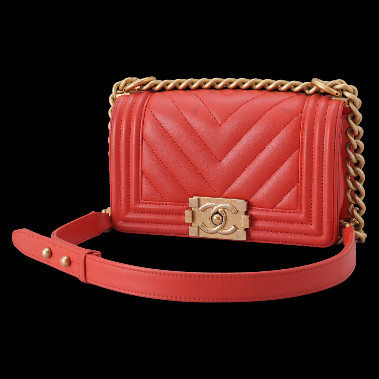 CHANEL(USED)샤넬 쉐브론 보이샤넬 스몰 플랩백