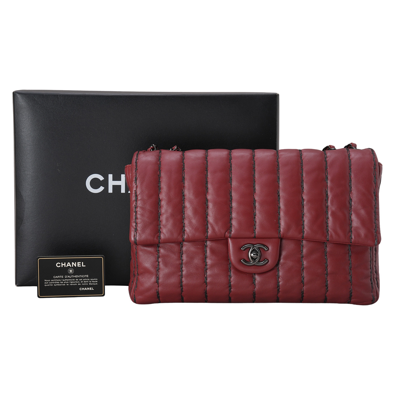 CHANEL(USED)샤넬 시즌 스티치 체인 플랩백