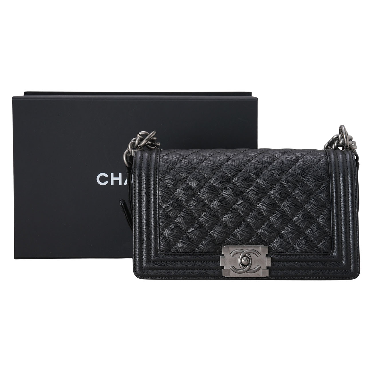 CHANEL(USED)샤넬 캐비어 보이샤넬 미듐 플랩백