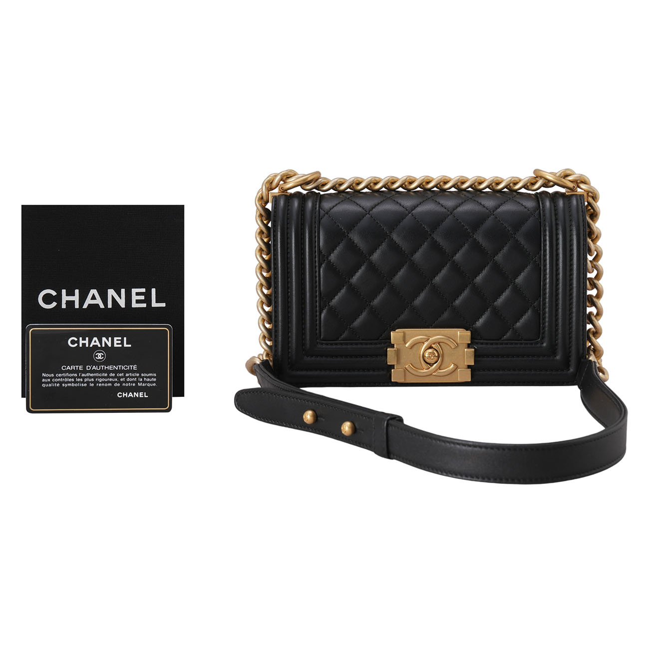 CHANEL(USED)샤넬 램스킨 보이샤넬 스몰 체인 숄더백