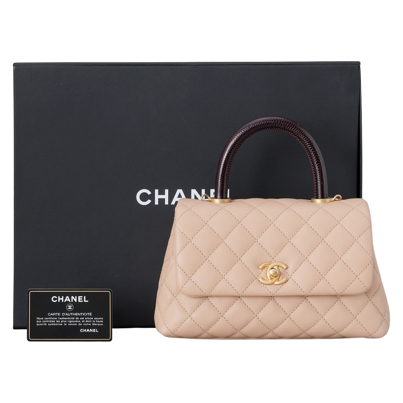 CHANEL(USED)샤넬 캐비어 코코핸들 스몰 리자드