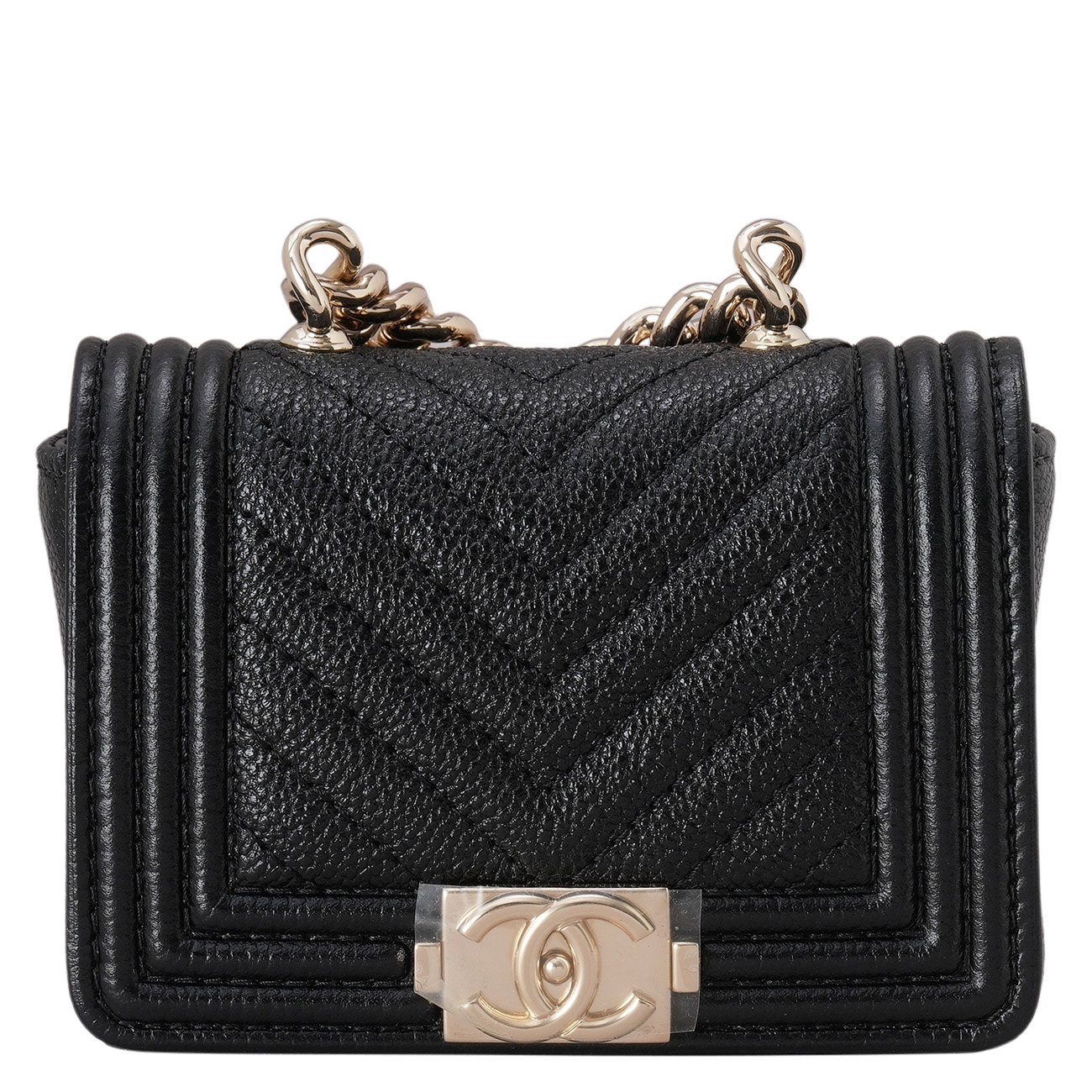CHANEL(USED)샤넬 캐비어 쉐브론 보이샤넬 미니 크로스백