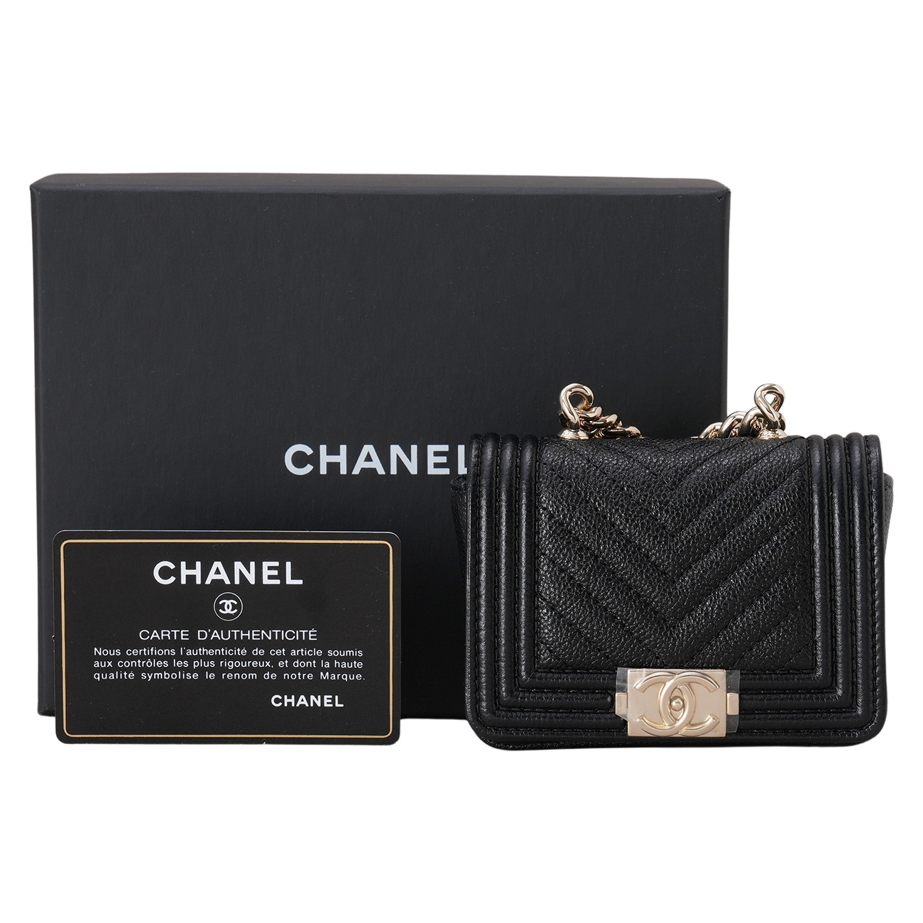 CHANEL(USED)샤넬 캐비어 쉐브론 보이샤넬 미니 크로스백