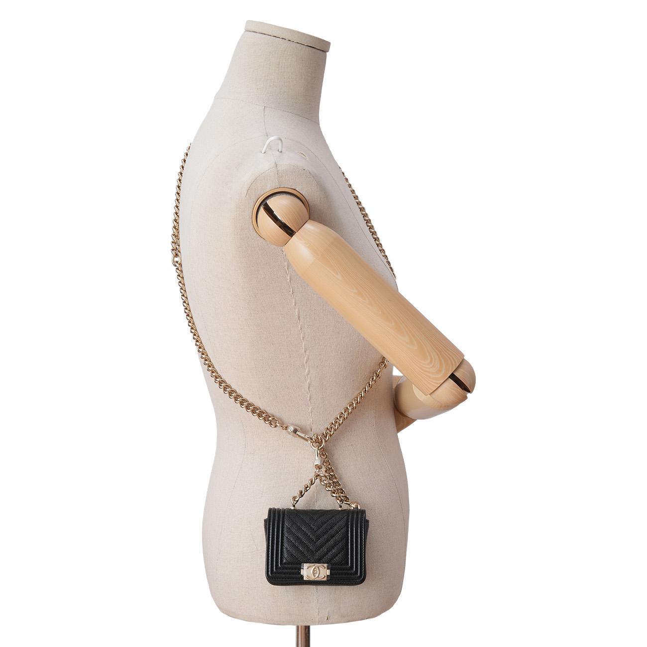 CHANEL(USED)샤넬 캐비어 쉐브론 보이샤넬 미니 크로스백