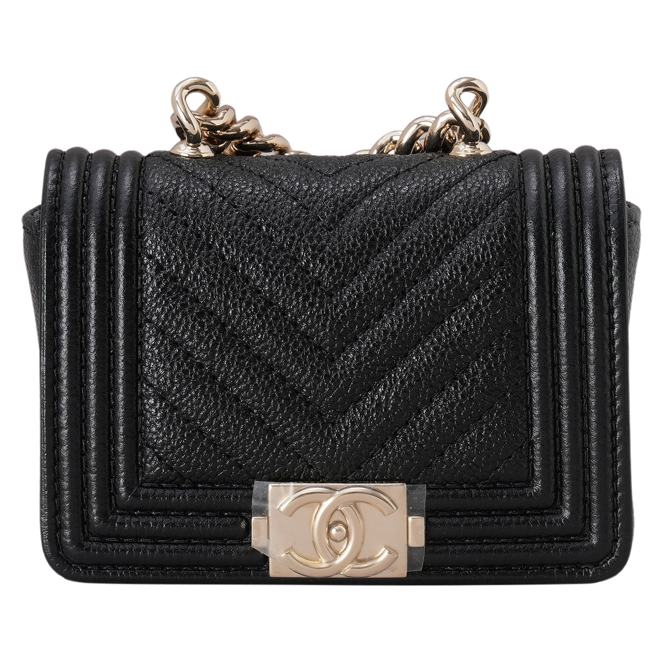 CHANEL(USED)샤넬 캐비어 쉐브론 보이샤넬 미니 크로스백