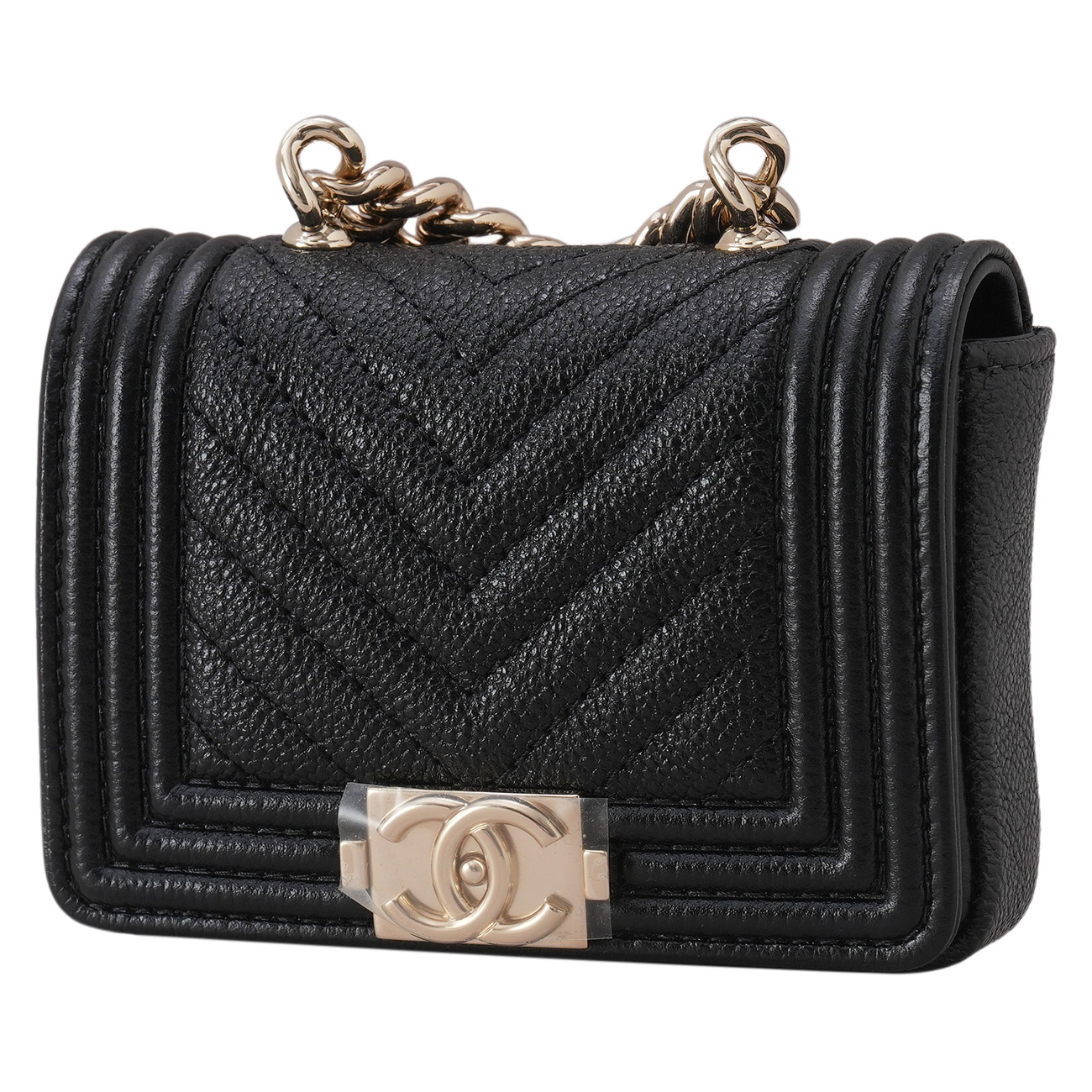 CHANEL(USED)샤넬 캐비어 쉐브론 보이샤넬 미니 크로스백