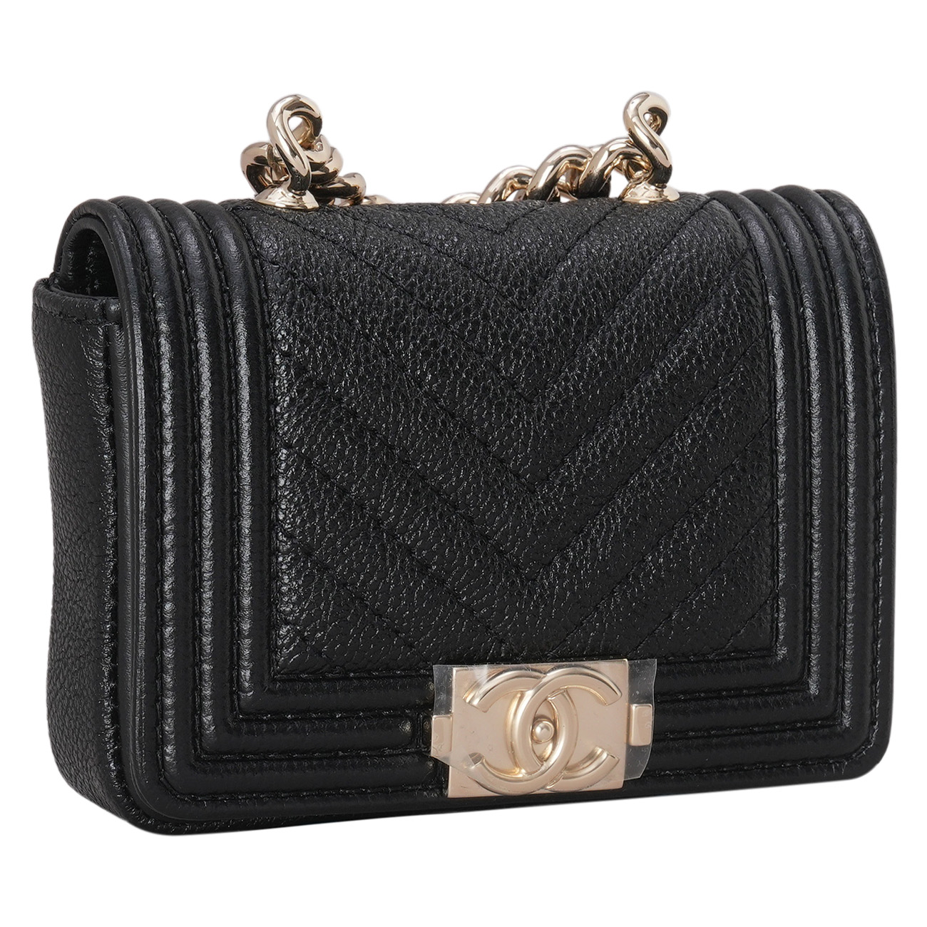 CHANEL(USED)샤넬 캐비어 쉐브론 보이샤넬 미니 크로스백