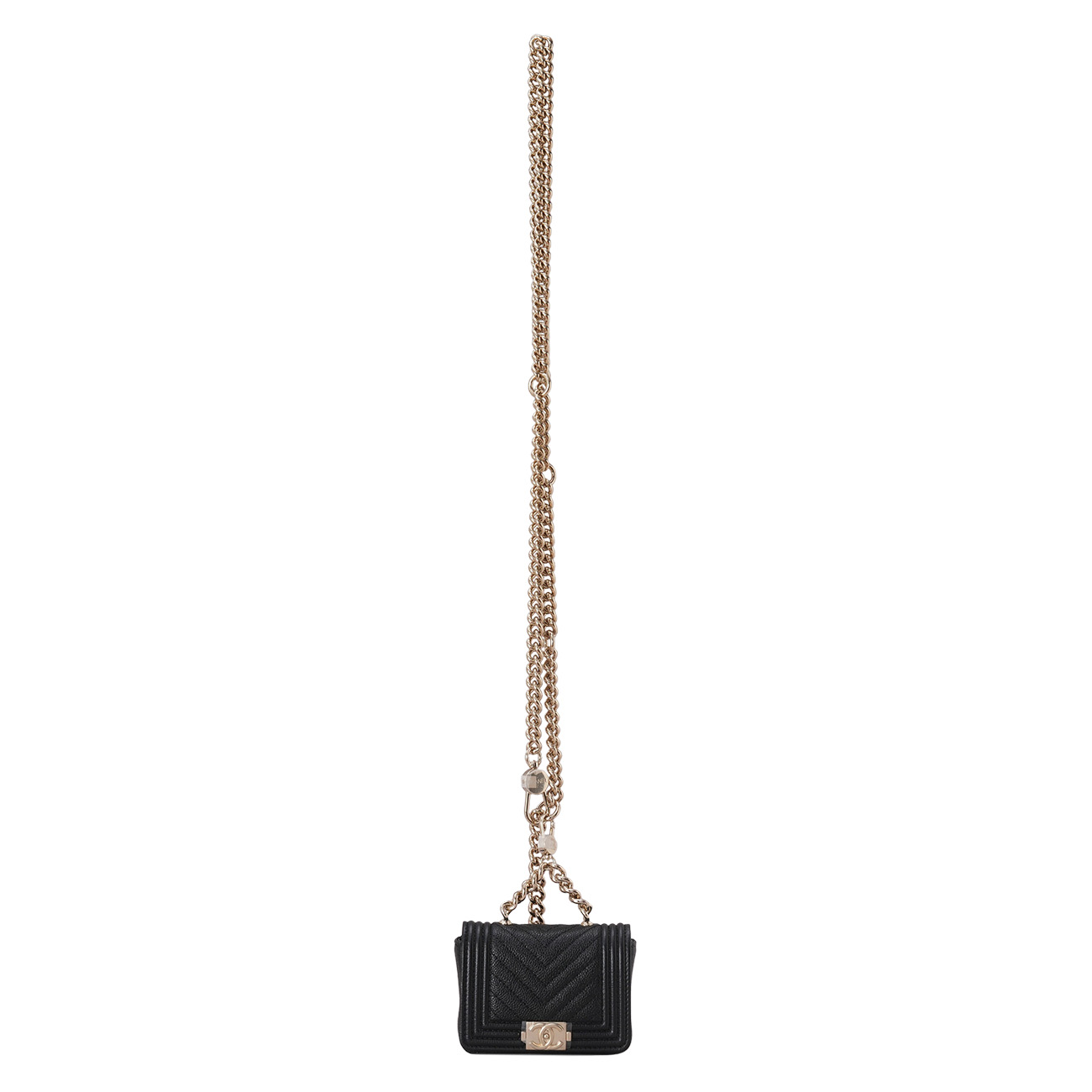 CHANEL(USED)샤넬 캐비어 쉐브론 보이샤넬 미니 크로스백