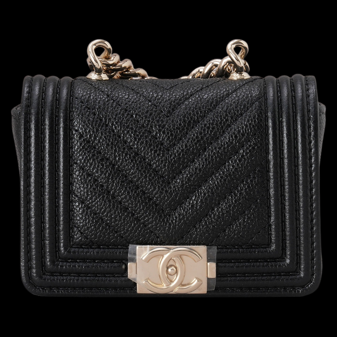 CHANEL(USED)샤넬 캐비어 쉐브론 보이샤넬 미니 크로스백