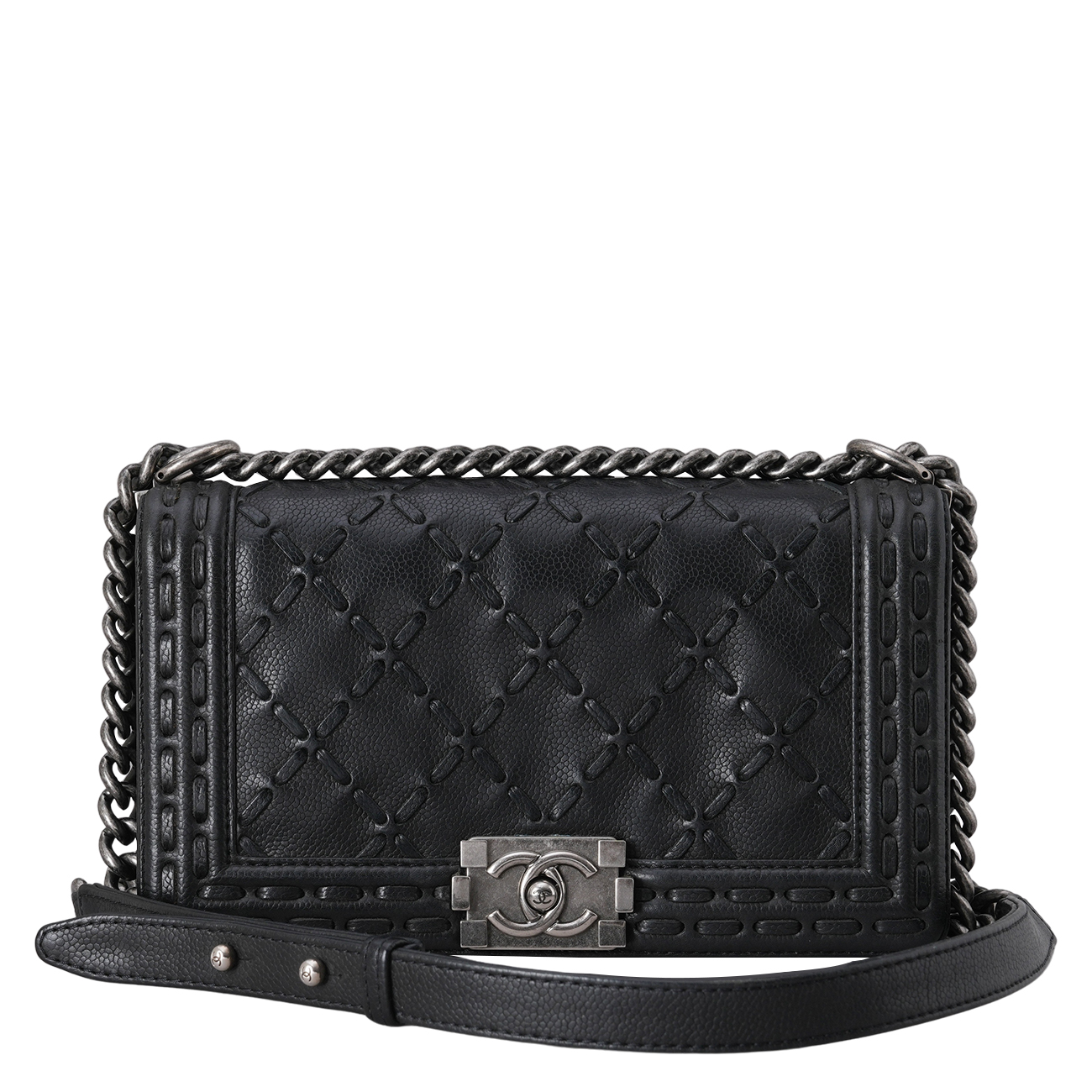 CHANEL(USED)샤넬 시즌 스티치 보이샤넬 미듐