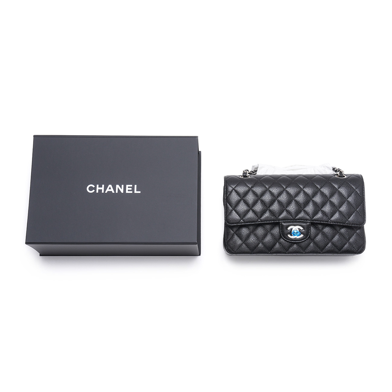 CHANEL(USED)샤넬 A01112 캐비어 클래식 미듐 플랩백