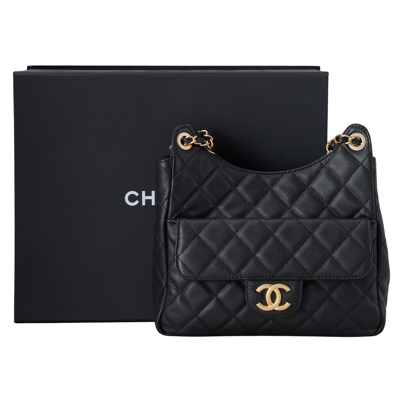 CHANEL(USED)샤넬 시즌 캐비어 호보백 미듐