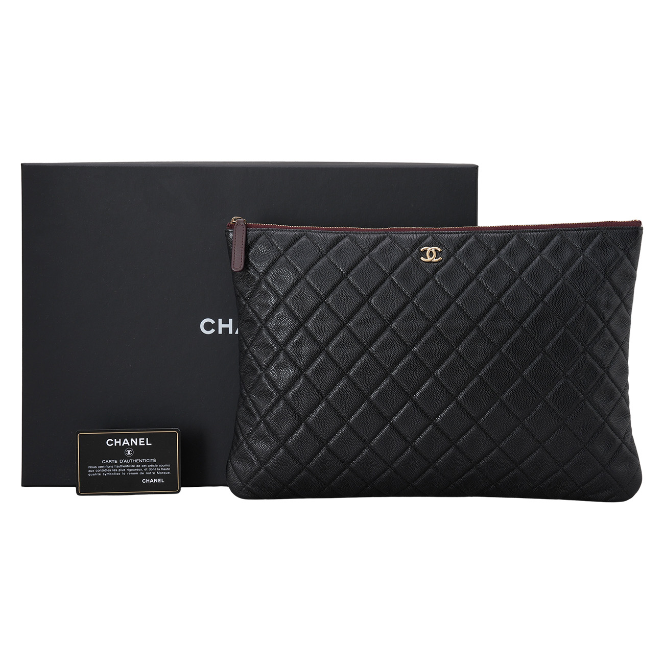 CHANEL(USED)샤넬 캐비어 클래식 클러치 라지