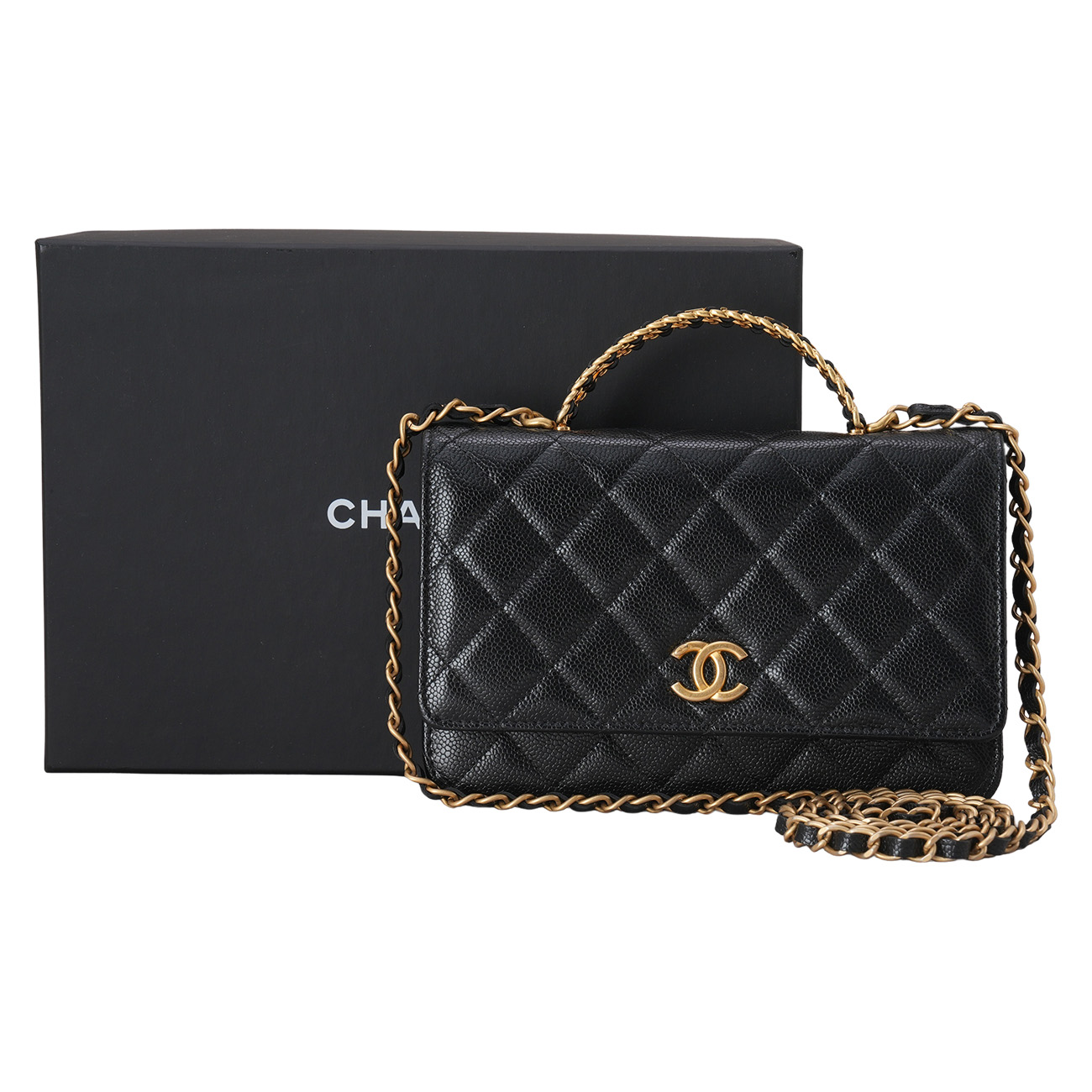 CHANEL(USED)샤넬 AP2804 시즌 캐비어 탑핸들 WOC