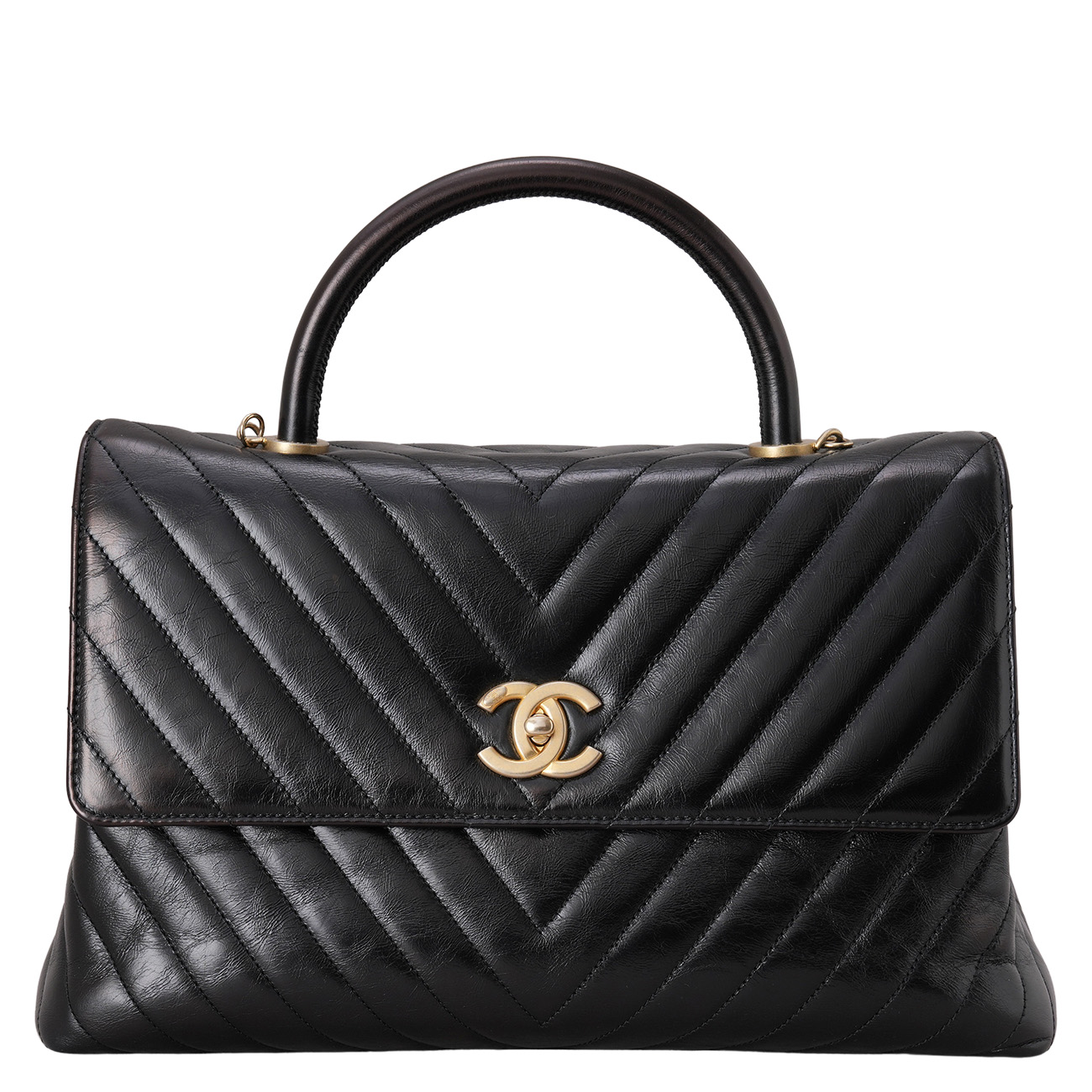 CHANEL(USED)샤넬 쉐브론 코코핸들 라지