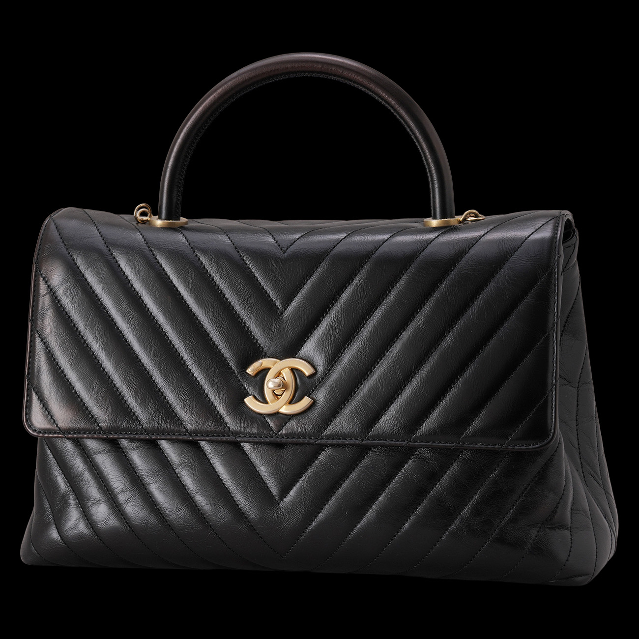 CHANEL(USED)샤넬 쉐브론 코코핸들 라지