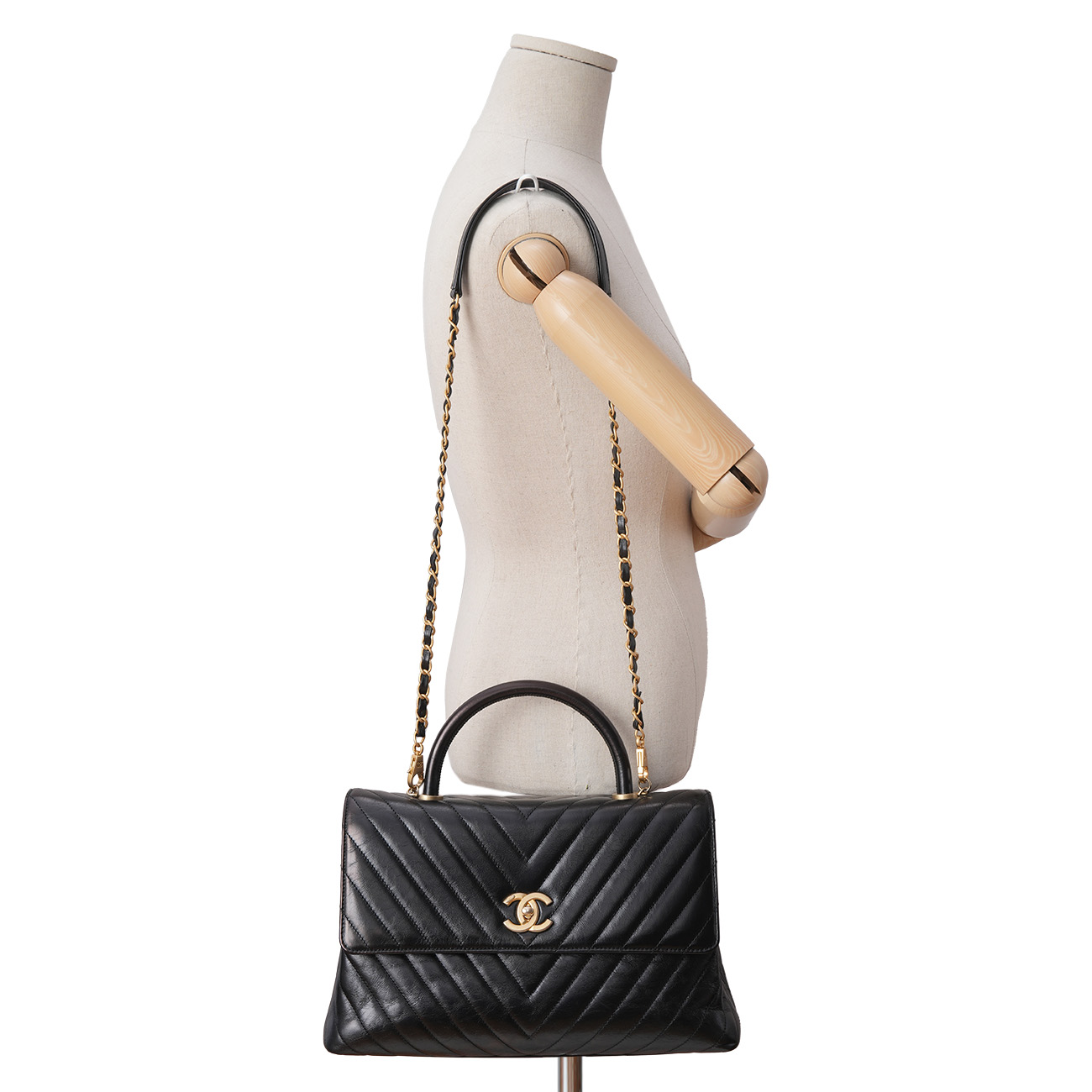 CHANEL(USED)샤넬 쉐브론 코코핸들 라지
