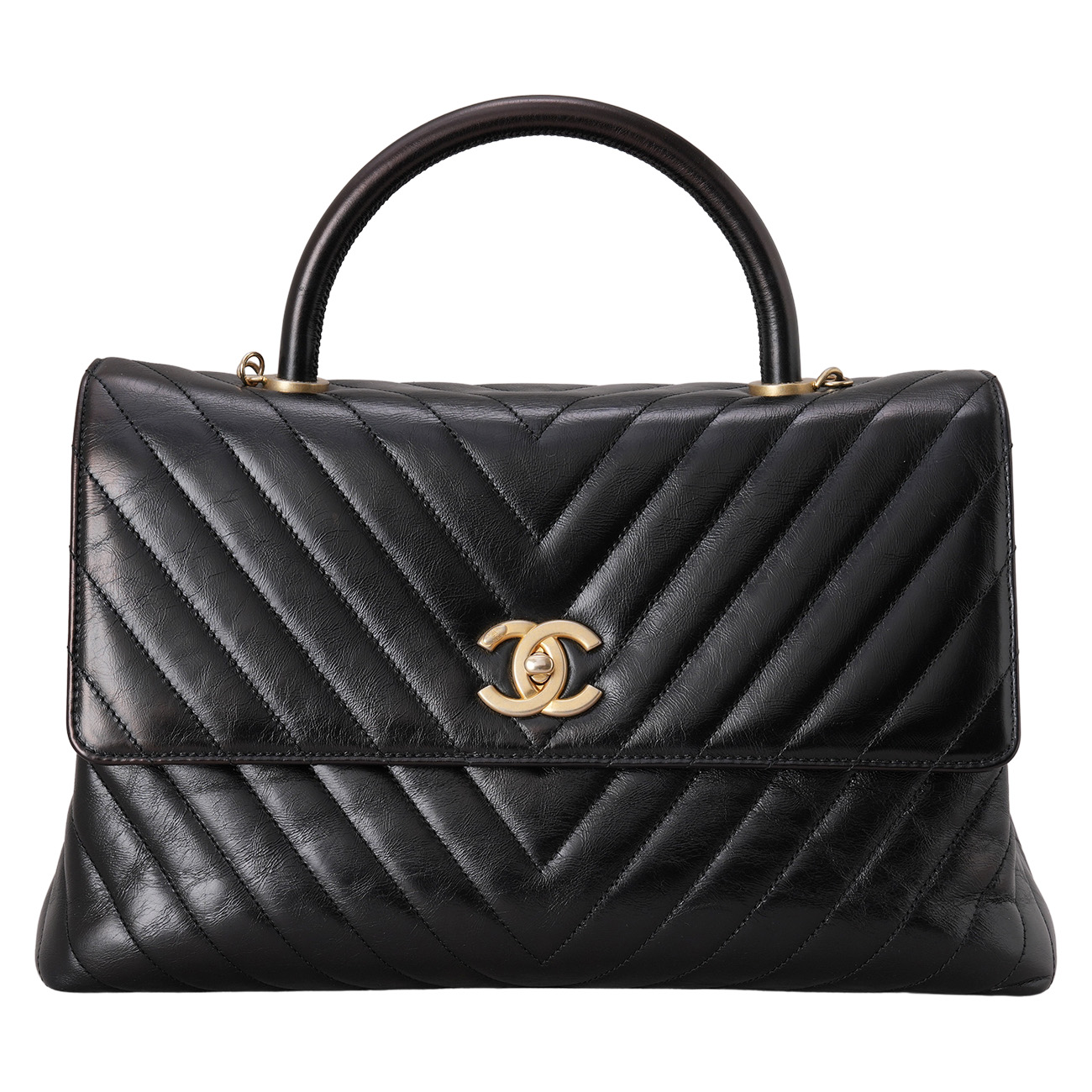 CHANEL(USED)샤넬 쉐브론 코코핸들 라지