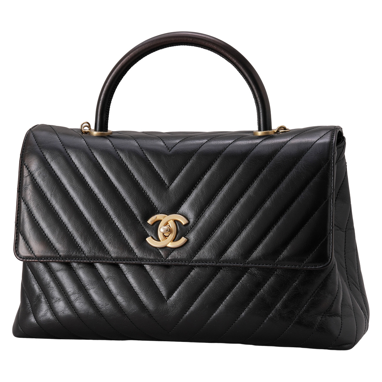 CHANEL(USED)샤넬 쉐브론 코코핸들 라지