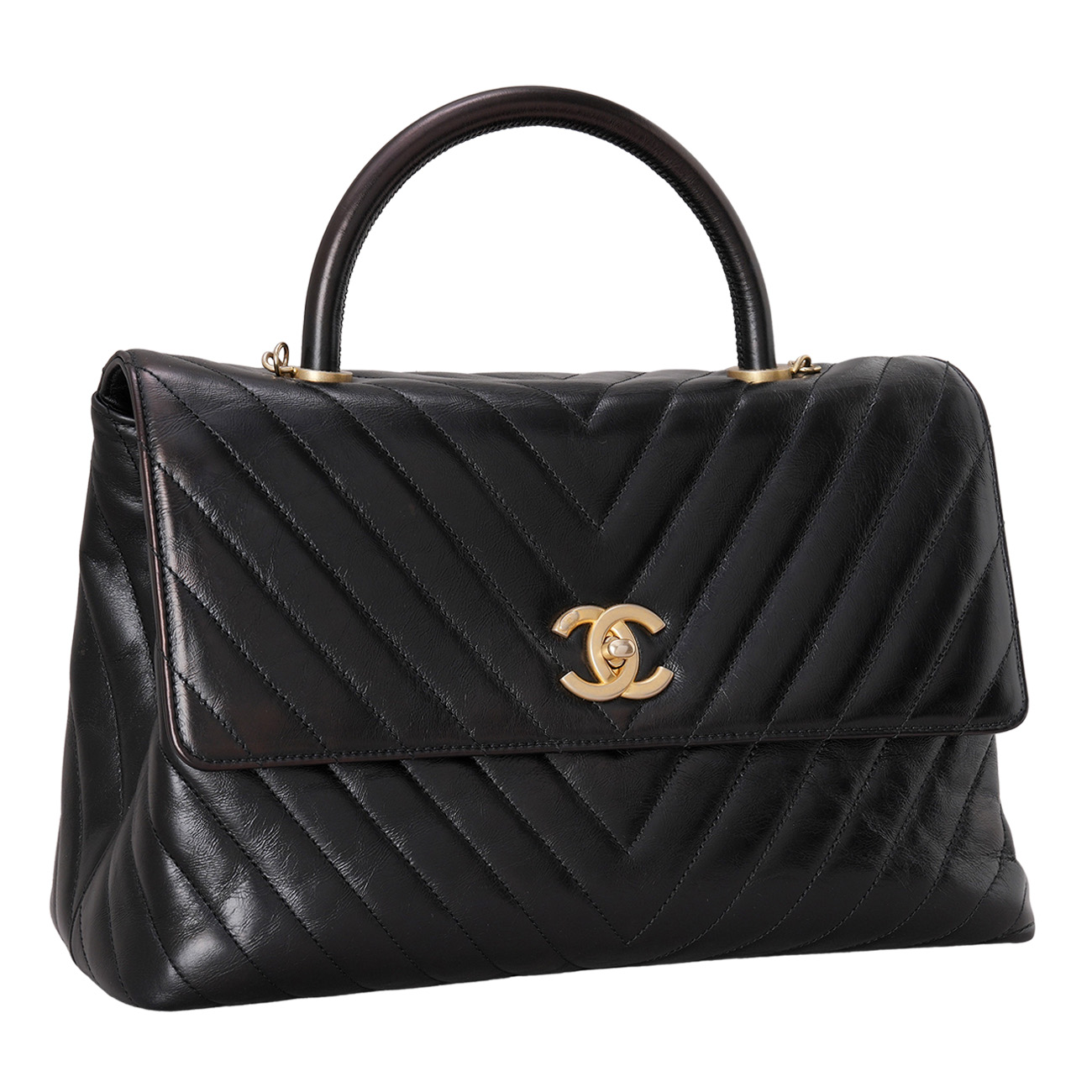 CHANEL(USED)샤넬 쉐브론 코코핸들 라지