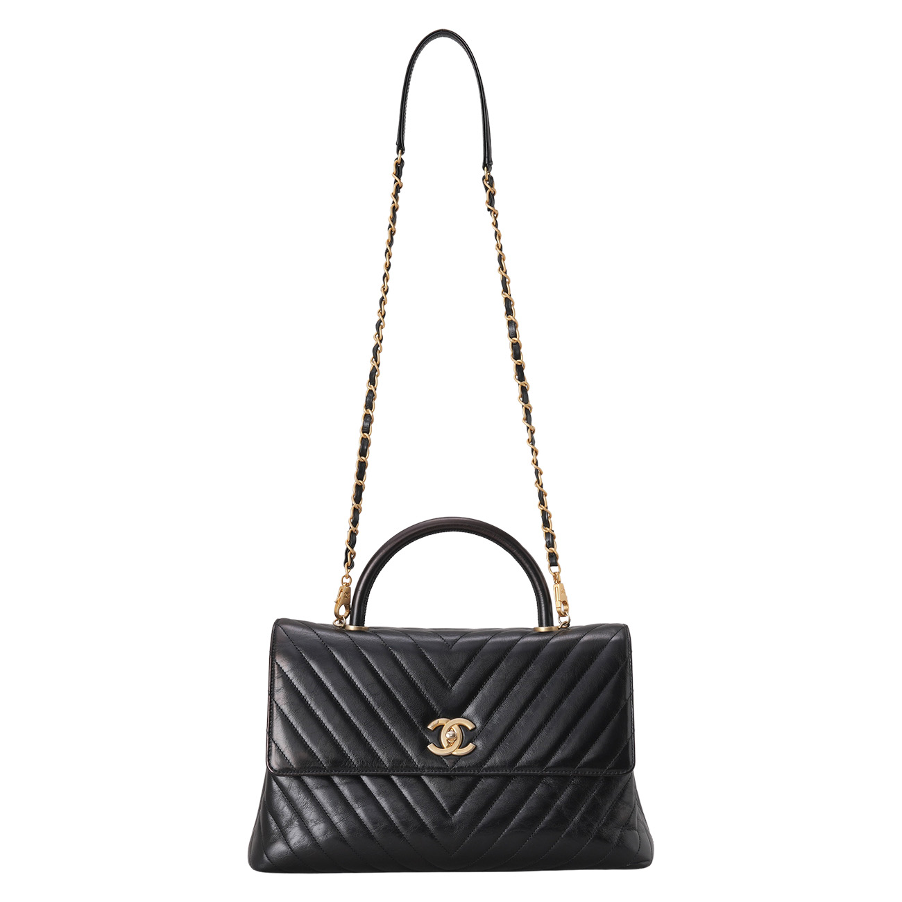 CHANEL(USED)샤넬 쉐브론 코코핸들 라지