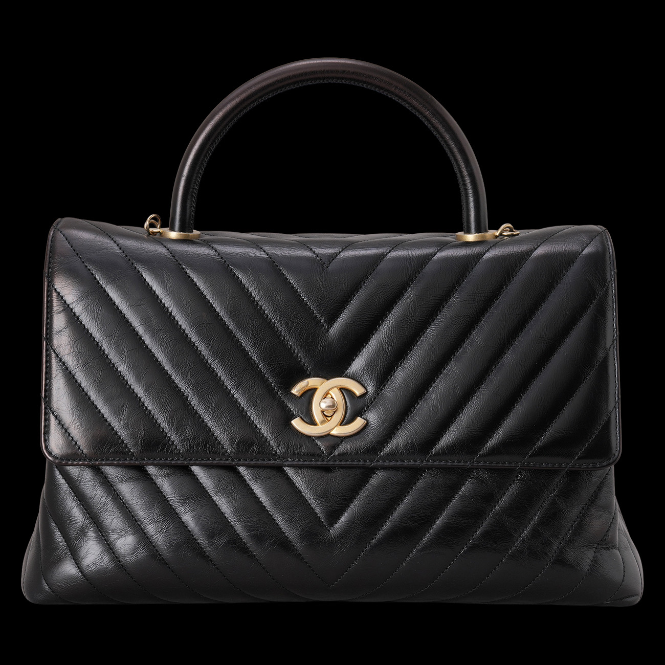 CHANEL(USED)샤넬 쉐브론 코코핸들 라지
