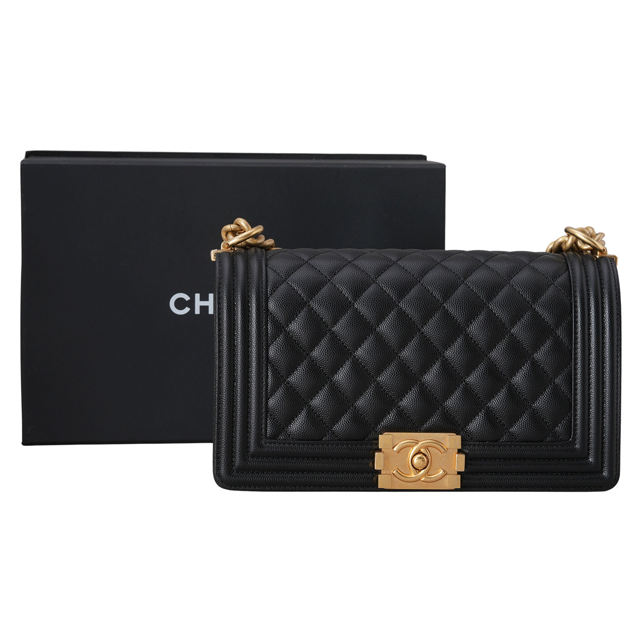 CHANEL(USED)샤넬 캐비어 보이샤넬 미듐 플랩백