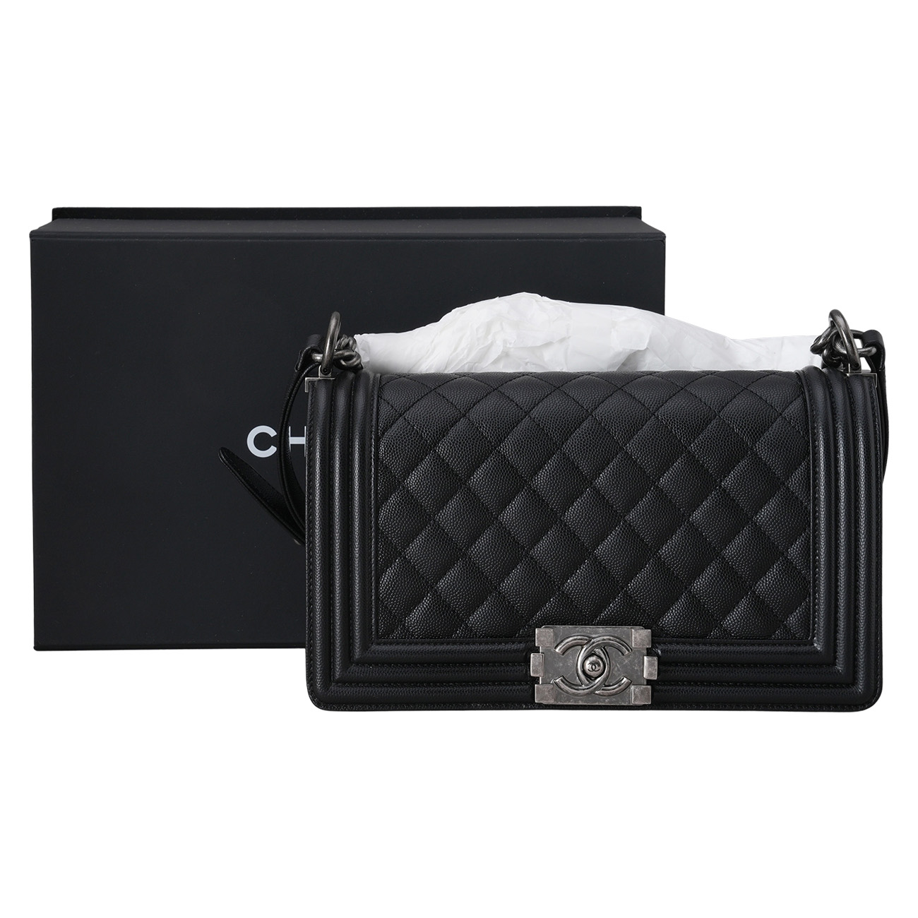 CHANEL(USED)샤넬 캐비어 보이샤넬 미듐 플랩백