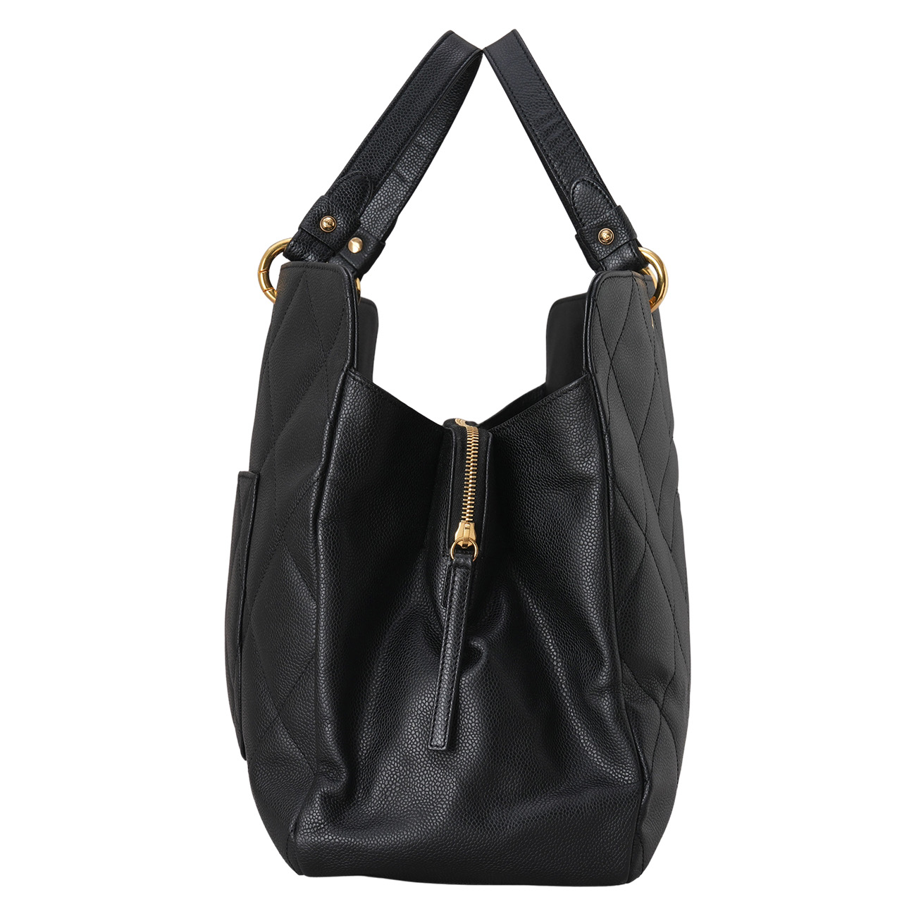 CHANEL(USED)샤넬 시즌 캐비어 CC로고 토트백