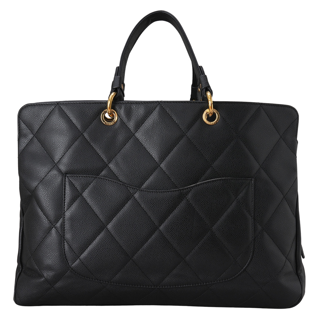 CHANEL(USED)샤넬 시즌 캐비어 CC로고 토트백