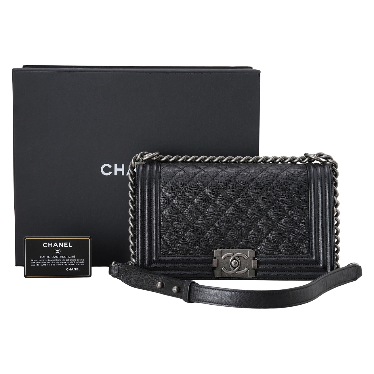 CHANEL(USED)샤넬 캐비어 보이샤넬 미듐 플랩백