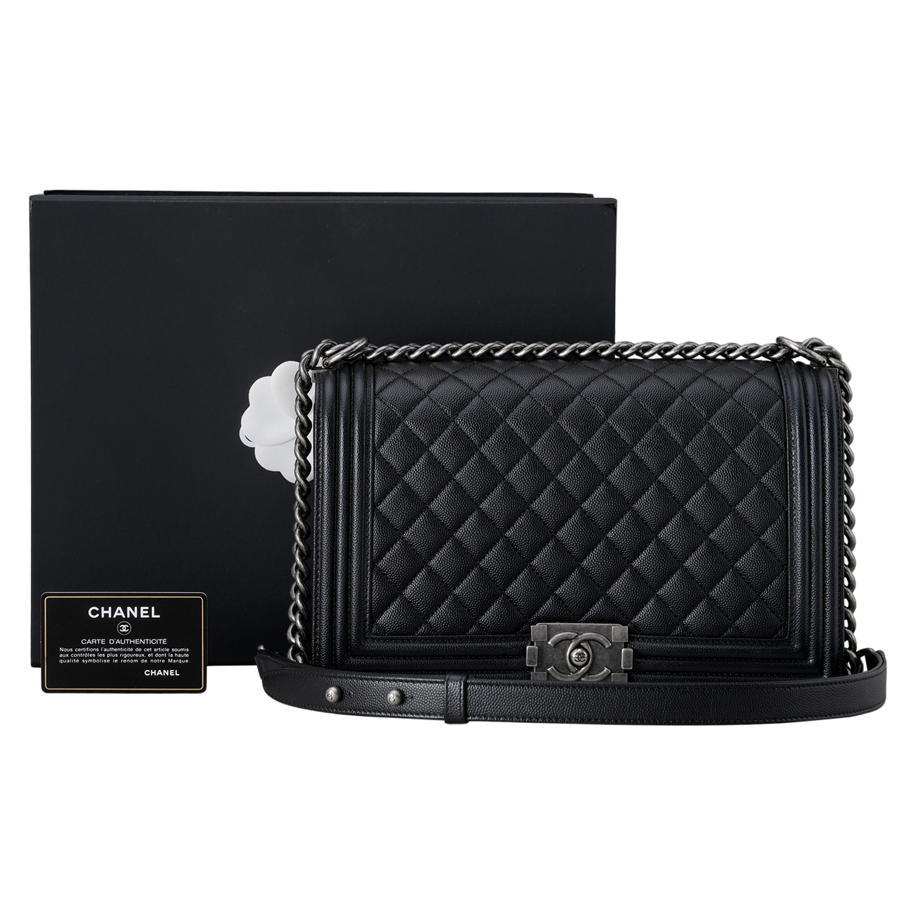 CHANEL(USED)샤넬 캐비어 보이샤넬 라지