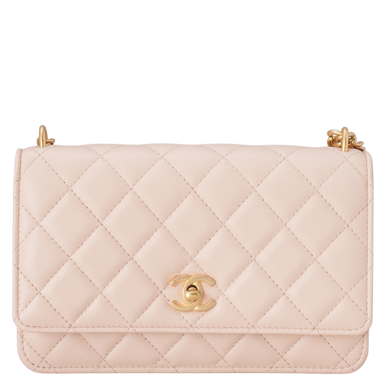 CHANEL(USED)샤넬 AP3297 램스킨 턴락 WOC 까멜리아볼