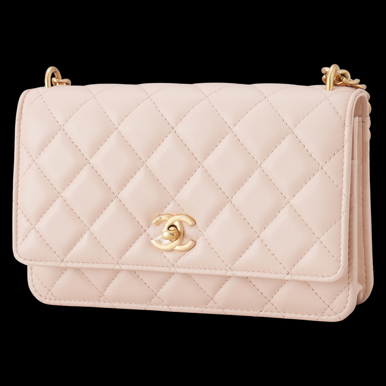 CHANEL(USED)샤넬 AP3297 램스킨 턴락 WOC 까멜리아볼