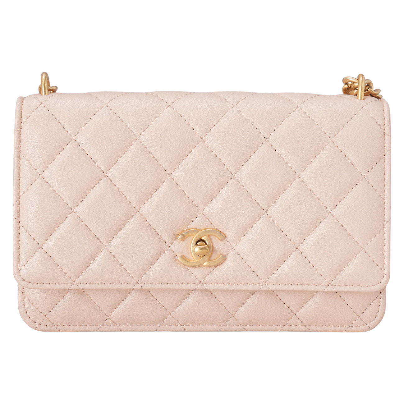 CHANEL(USED)샤넬 AP3297 램스킨 턴락 WOC 까멜리아볼